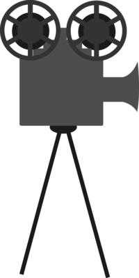 Image of video camera, vector or color illustration.