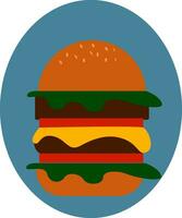 Image of burger, vector or color illustration.