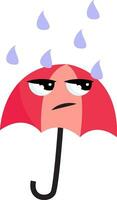 Image of angry umbrella, vector or color illustration.