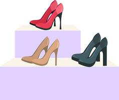 High heel sandal, vector or color illustration.