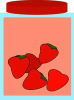 Strawberry jam, vector or color illustration.