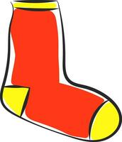 Clipart of a showcase red-colored pair of socks vector or color illustration
