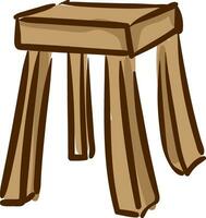 Clipart of a wooden stool vector or color illustration