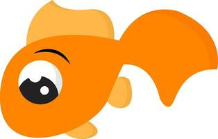 Clipart of a yellow fish set on isolated white background vector or color illustration