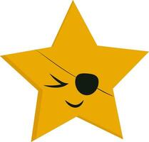 Emoji of a five pointed yellow star vector or color illustration