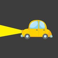 Drawing of a yellow toy car vector or color illustration