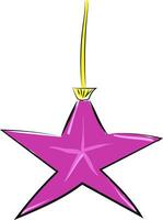 Image of Christmas toy star, vector or color illustration.