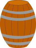 A wooden barrel , vector or color illustration