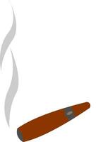 Cigar with smoke , vector or color illustration