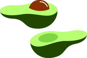 Sliced Avocado , vector or color illustration