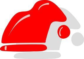 Clipart of a snowman hat in red and white colors vector or color illustration