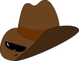 Brown cowboy hat , vector or color illustration