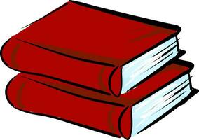 Clipart of two red books vector or color illustration