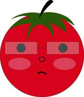 Nerd tomato, vector or color illustration.