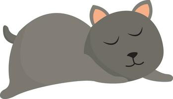 Clipart of a grey cat sleeping set on isolated white background vector or color illustration