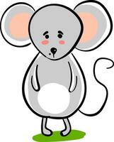 Clipart of a sad mouse set on isolated white background vector or color illustration