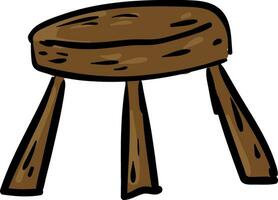 Clipart of a round-shaped brown stool vector or color illustration