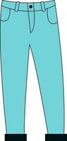retrato de un escaparate de color azul pantalón vector o color ilustración