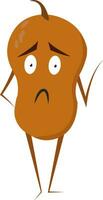 Emoji of a sad brown-colored monster in red shoes set on isolated white background vector or color illustration