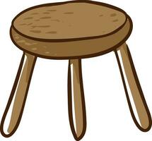 Clipart of a round-shaped brown stool vector or color illustration