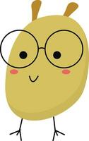 Cartoon funny monster with glasses vector or color illustration