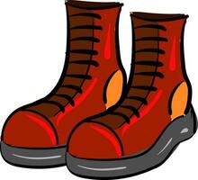 Clipart of a pair of red boots vector or color illustration