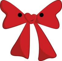 Clipart of a red bow tie with a white exclamation mark vector or color illustration