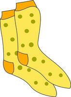 Clipart of a showcase yellow-colored pair of socks vector or color illustration