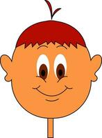 Clipart of a boy with red hair color vector or color illustration