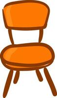 clipart de un de color naranja silla vector o color ilustración