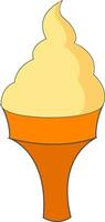 Drawing of a cute little cartoon cone ice cream vector or color illustration