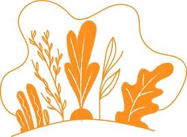 Clipart of orange-colored plants vector or color illustration