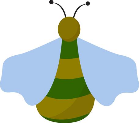 Clipart of a green bug set on isolated white background viewed from the back vector or color illustration