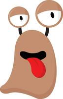 Cartoon funny monster with tongue hanging out vector or color illustration