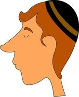 A jewish guy with long nose, vector or color illustration