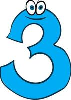 Emoji of happy number-7 in blue color vector or color illustration