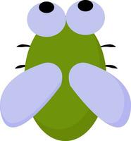 Cartoon cute-little green bug vector or color illustration