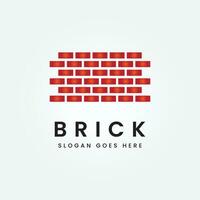 red brick, pile and stack balance bricks logo vector illustration design template product