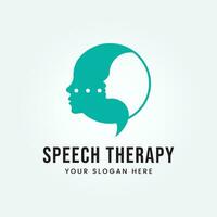 Speech Therapy Logo Design Vector Template Illustration