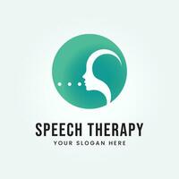 Speech Therapy Logo Design Vector Template Illustration