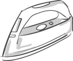 Sketch of a white-colored iron box equipped with buttons vector or color illustration