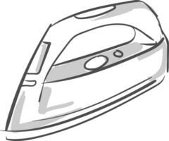 Sketch of a white-colored iron box equipped with buttons vector or color illustration