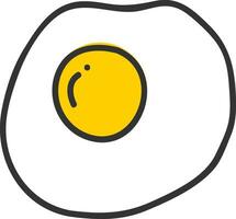 Drawing of sunny side up egg vector or color illustration