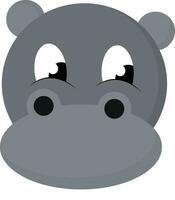 Cartoon face of the baby hippopotamus vector or color illustration