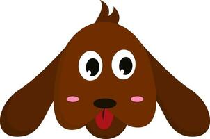 The face of a brown cartoon dog vector or color illustration