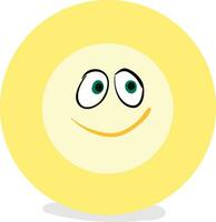 emoji gracioso contento de color amarillo plato vector o color ilustración