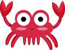 Portrait of a red crab vector or color illustration