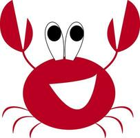 A laughing red crayfish vector or color illustration