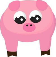 Clipart of a cute pig pink over white background vector or color illustration