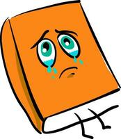 Emoji of a crying orange book vector or color illustration